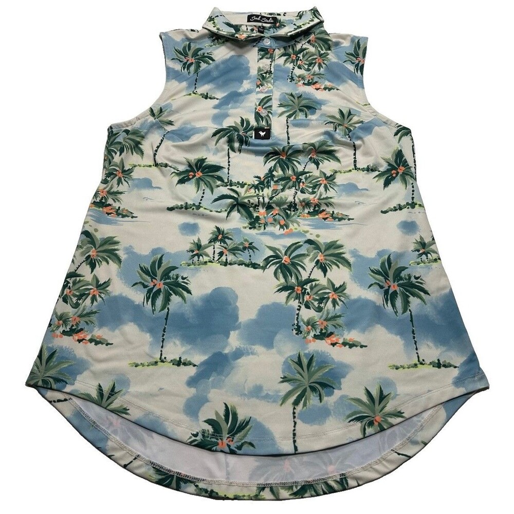 Women's Bad Birdie Sleeveless Golf Polo Size Medium Postcard Vacation